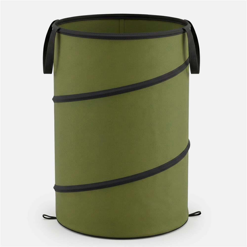 Cos pliabil pentru frunze, iarba si deseuri de gradina, 120 L, poliester cu tesatura oxford, 47x70 cm, verde - imagine 5