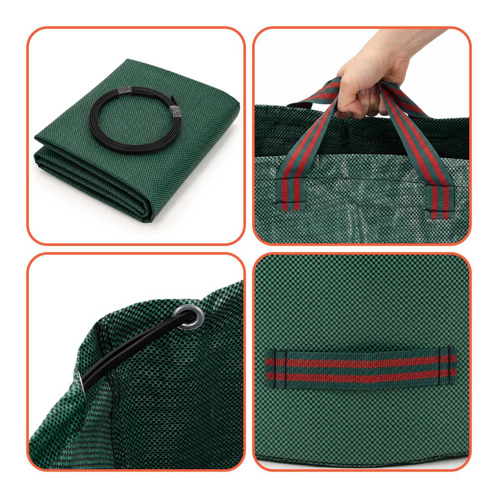 Cos pliabil pentru frunze, iarba si deseuri de gradina, 300 L, polipropilena, 68x84 cm, verde - imagine 4