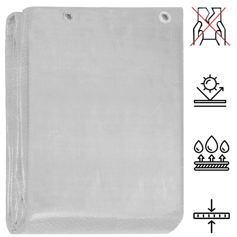 Prelata din polietilena impermeabila laminata, 270g/m2, 6x8m, gri - imagine 16