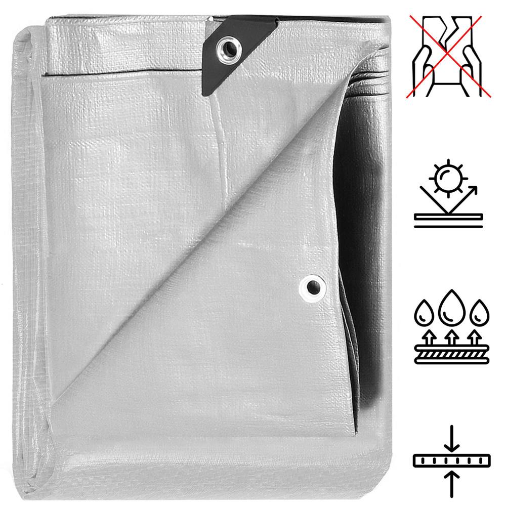 Prelata din polietilena impermeabila laminata, 270g/m2, 6x8m, gri - imagine 17