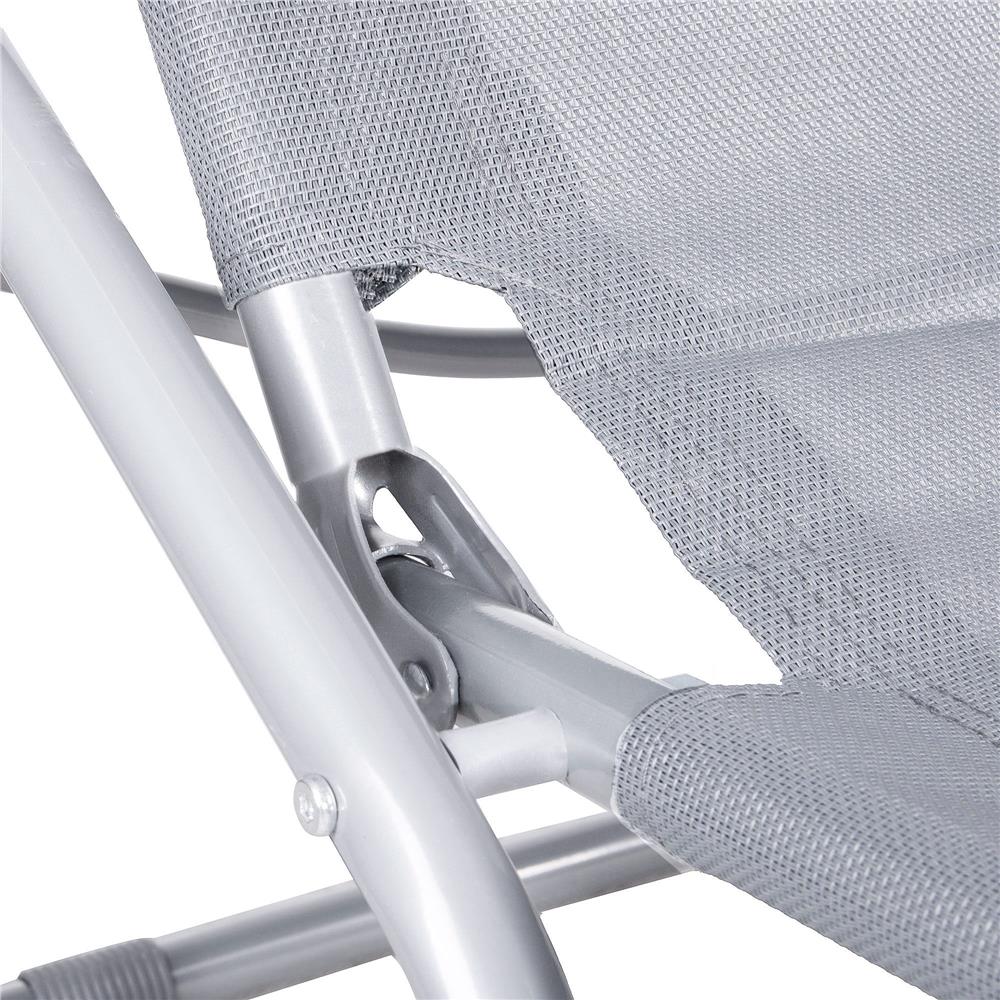 Sezlong pliabil Zero Gravity cu sezut din textilene, capacitate 120 kg, 60x185x96 cm, gri deschis - imagine 6