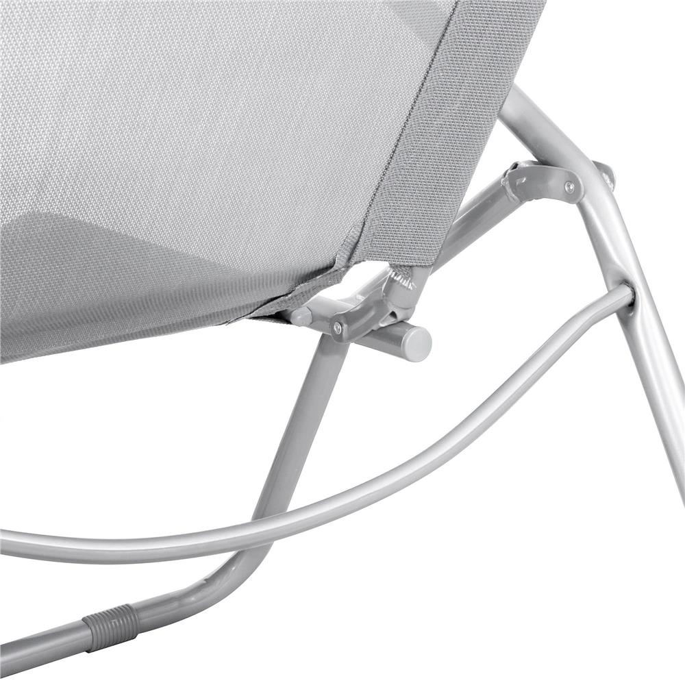 Sezlong pliabil Zero Gravity cu sezut din textilene, capacitate 120 kg, 60x185x96 cm, gri deschis - imagine 11