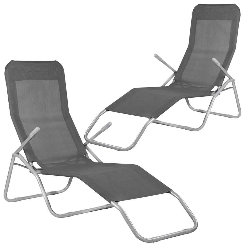 Sezlong pliabil Zero Gravity cu sezut din textilene, capacitate 120 kg, 60x185x96 cm, gri - imagine 12