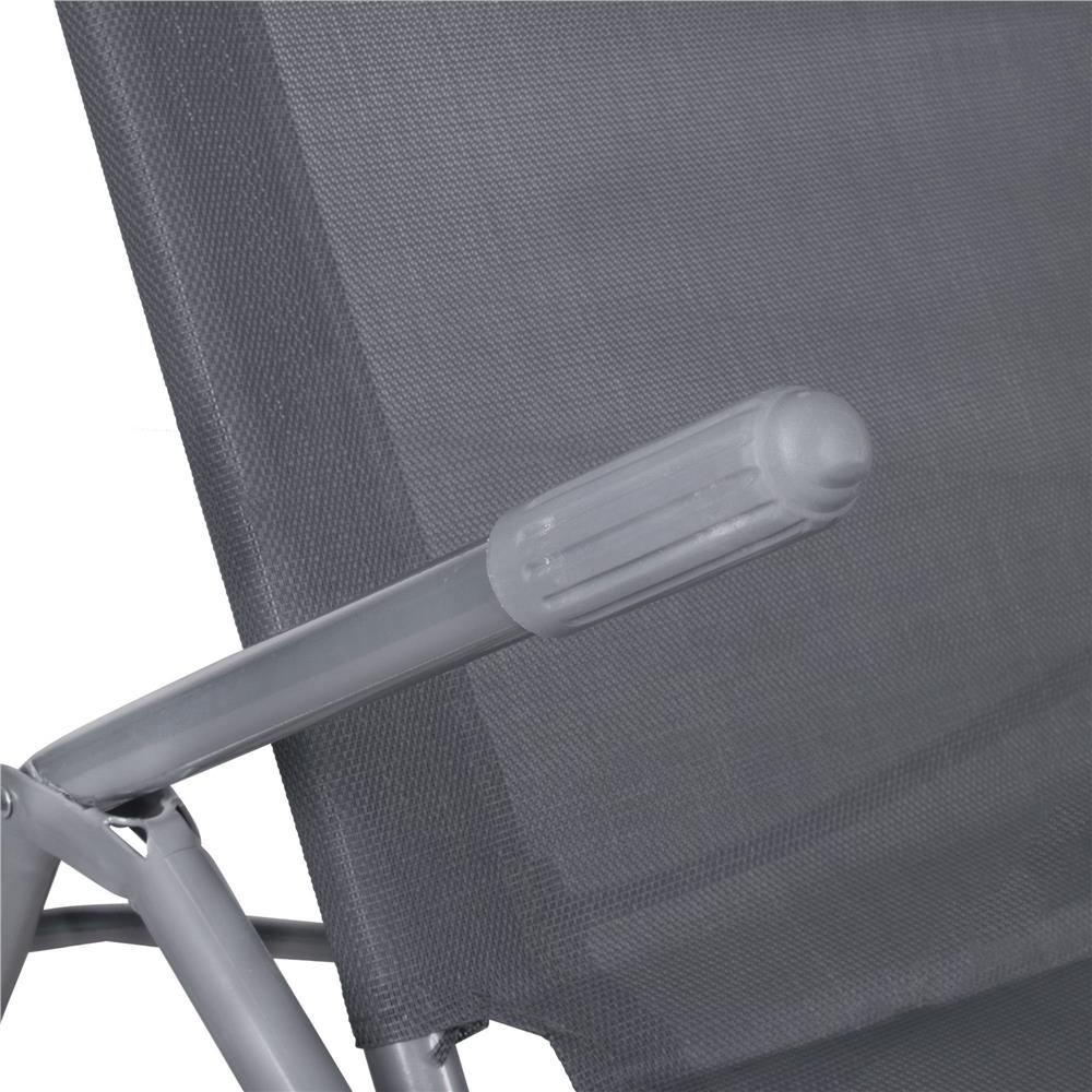 Sezlong pliabil Zero Gravity cu sezut din textilene, capacitate 120 kg, 60x185x96 cm, gri - imagine 4