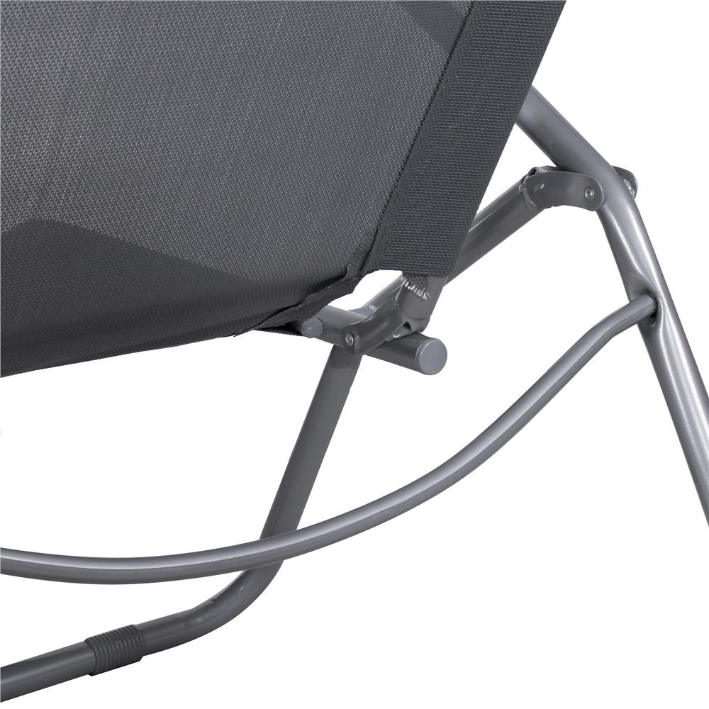 Sezlong pliabil Zero Gravity cu sezut din textilene, capacitate 120 kg, 60x185x96 cm, gri - imagine 8