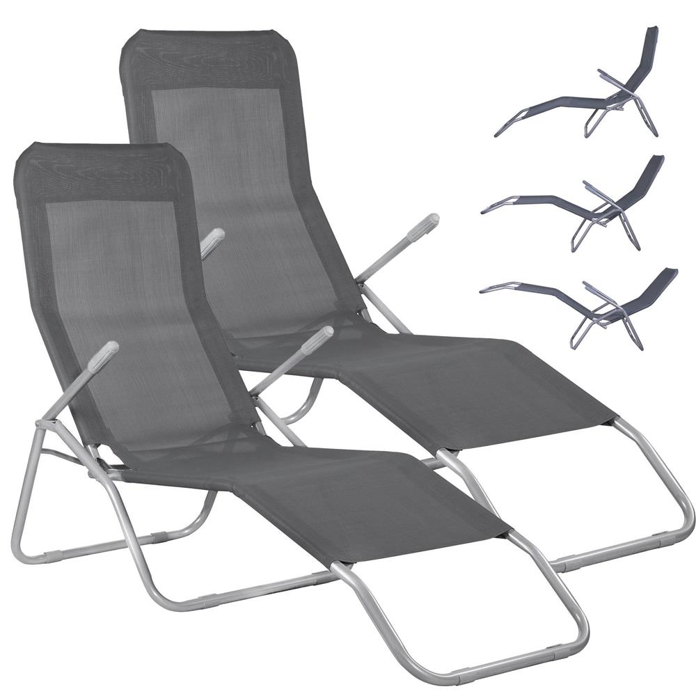 Sezlong pliabil Zero Gravity cu sezut din textilene, capacitate 120 kg, 60x185x96 cm, gri - imagine 11