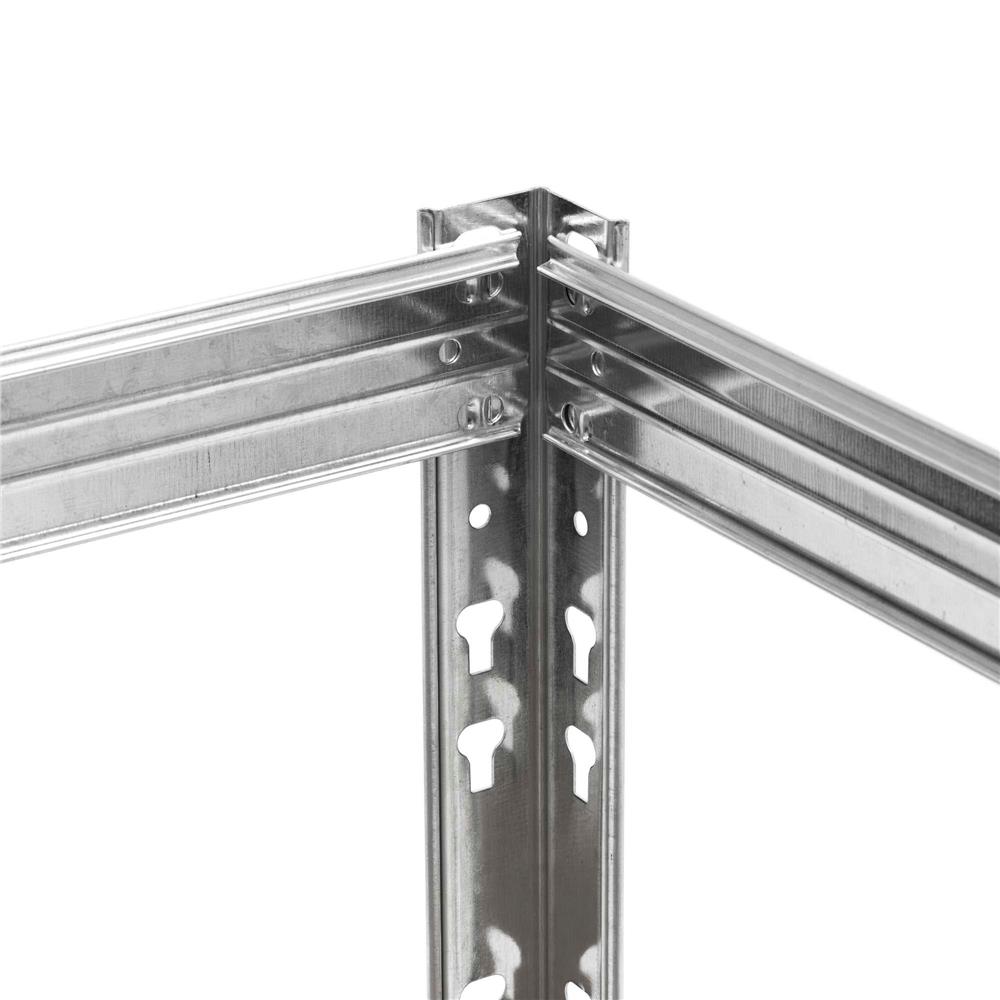 Raft metalic de depozitare cu 5 polite reglabile MDF, structura zincata, capacitate 1000 kg, 120x45x205 cm, gri - imagine 14