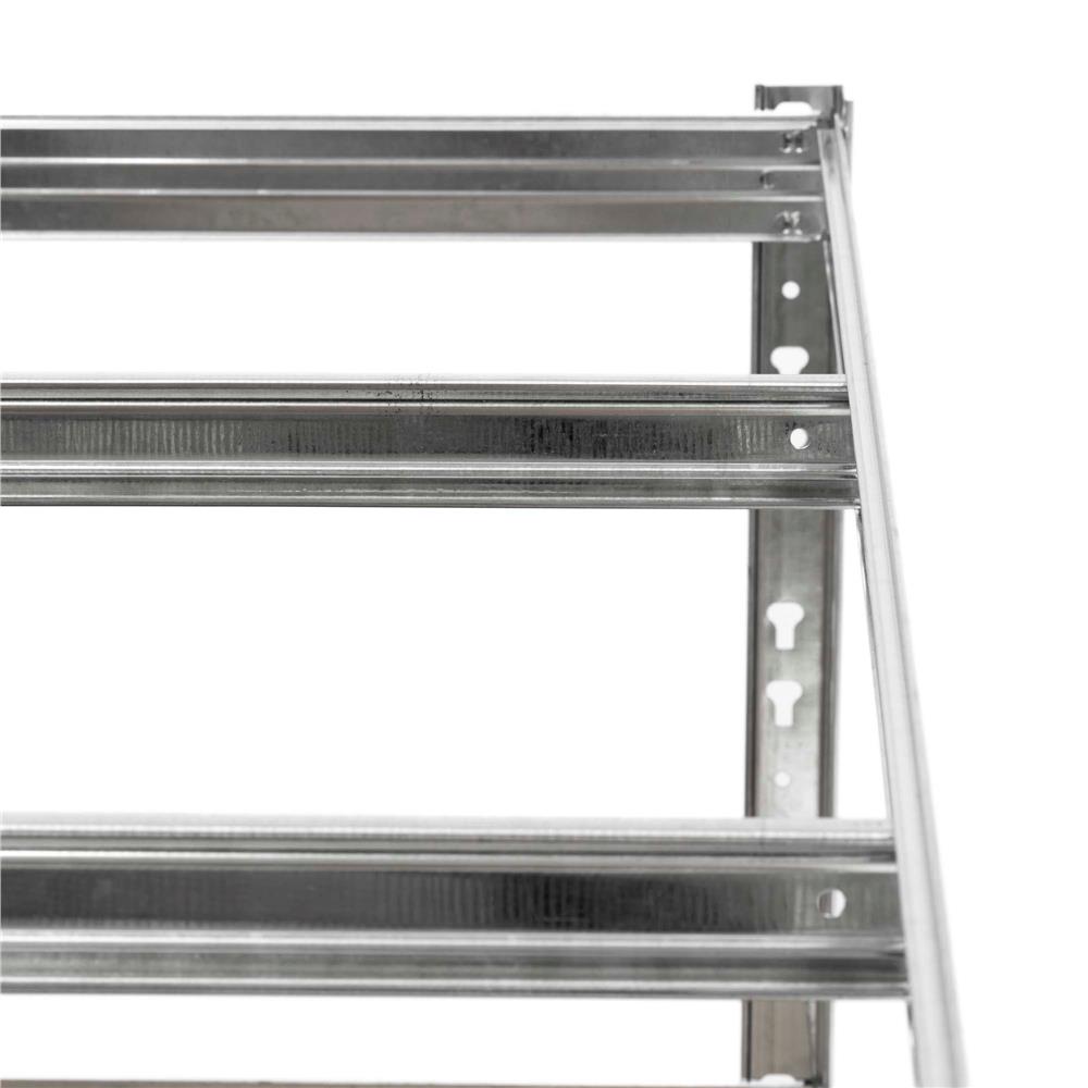 Raft metalic de depozitare cu 5 polite reglabile MDF, structura zincata, capacitate 1000 kg, 120x45x205 cm, gri - imagine 16