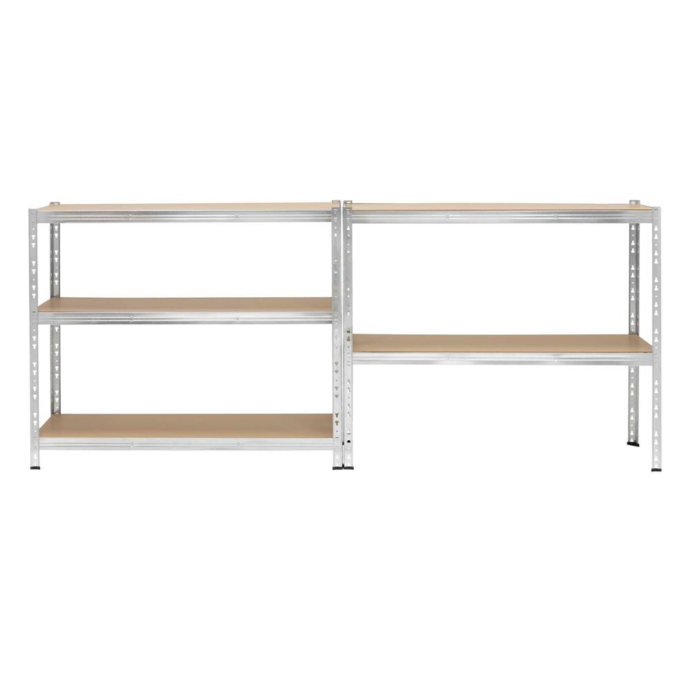 Raft metalic de depozitare cu 5 polite reglabile MDF, structura zincata, capacitate 1000 kg, 120x45x205 cm, gri - imagine 8