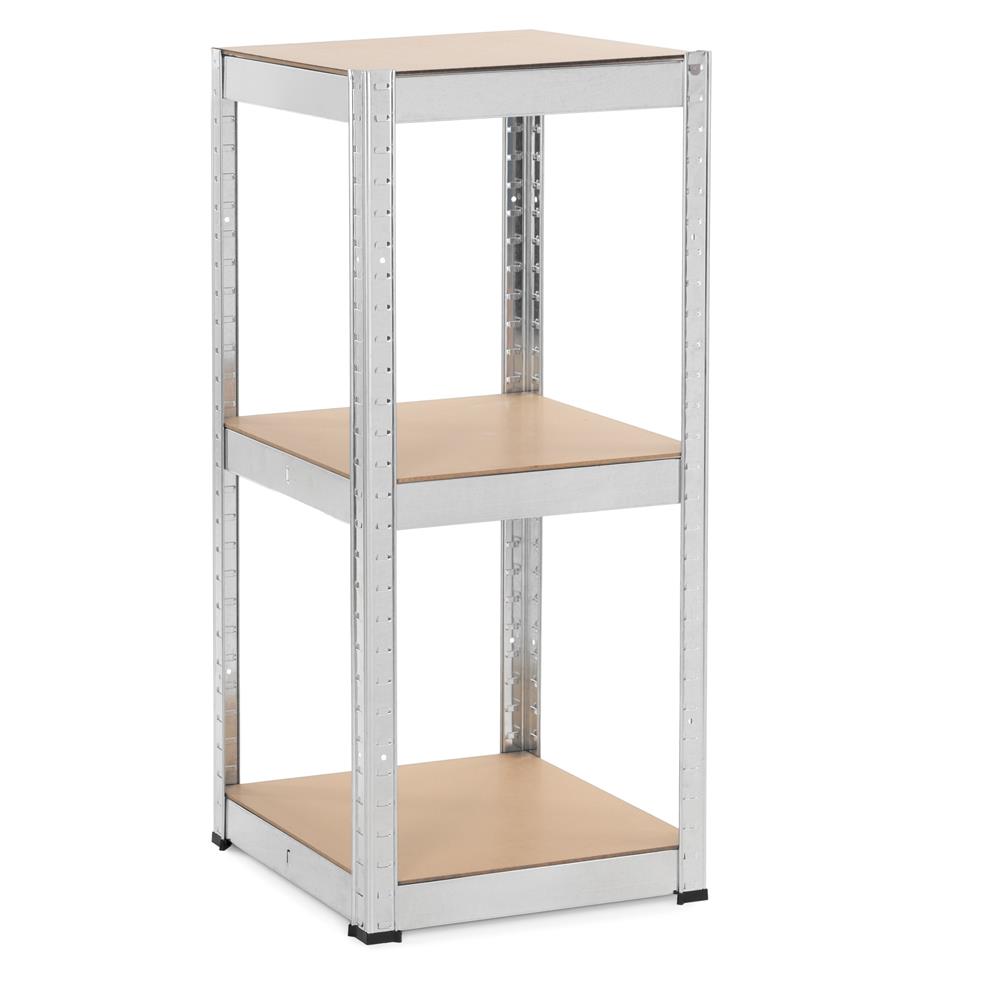 Raft metalic de depozitare cu 5 polite reglabile MDF, structura zincata, capacitate 500 kg, 40x40x180 cm, gri - imagine 12