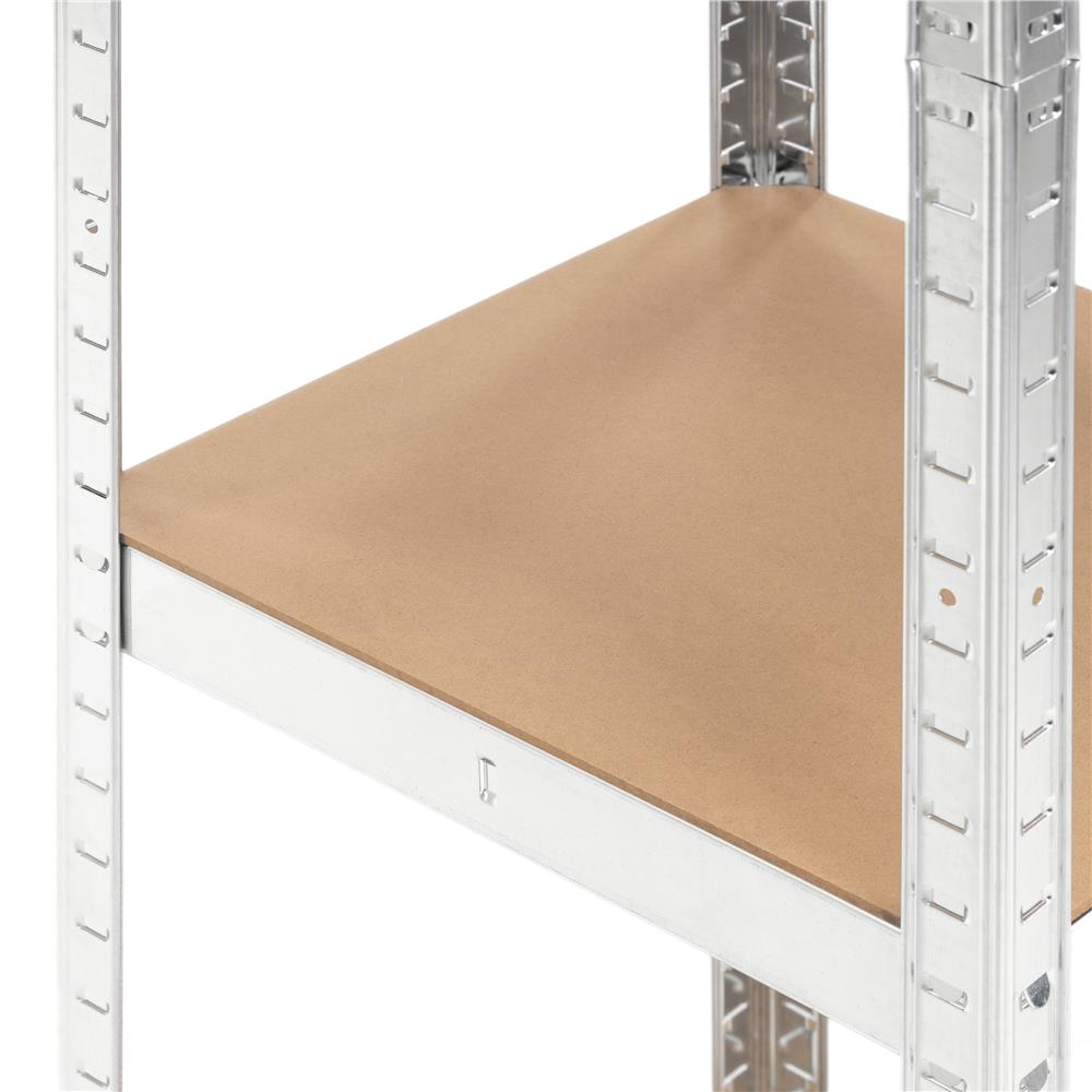 Raft metalic de depozitare cu 5 polite reglabile MDF, structura zincata, capacitate 500 kg, 40x40x180 cm, gri - imagine 6