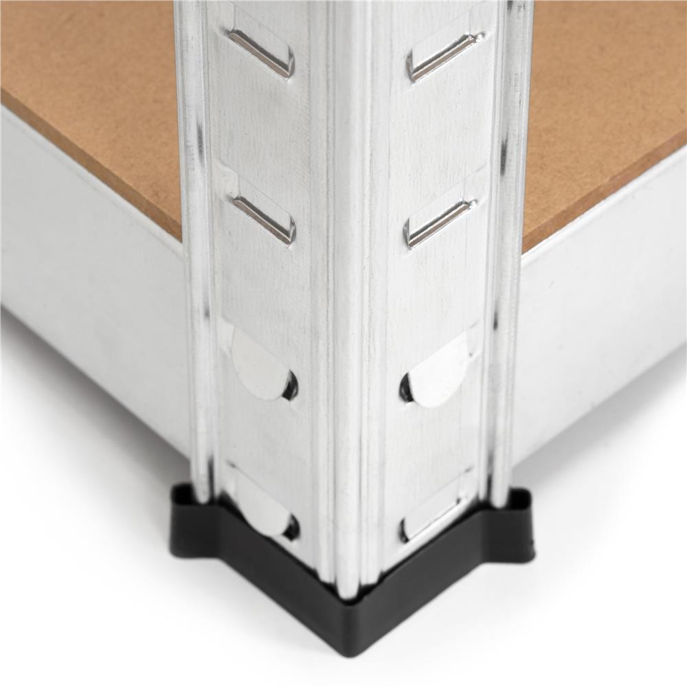 Raft metalic de depozitare cu 5 polite reglabile MDF, structura zincata, capacitate 500 kg, 40x40x180 cm, gri - imagine 7