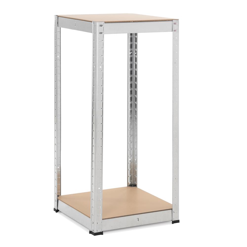 Raft metalic de depozitare cu 5 polite reglabile MDF, structura zincata, capacitate 500 kg, 40x40x180 cm, gri - imagine 9