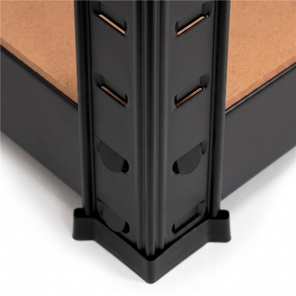 Raft metalic de depozitare cu 4 polite reglabile MDF, capacitate 400 kg, 40x40x180 cm, negru - imagine 11