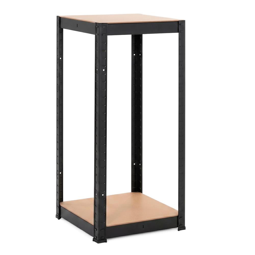 Raft metalic de depozitare cu 4 polite reglabile MDF, capacitate 400 kg, 40x40x180 cm, negru - imagine 13
