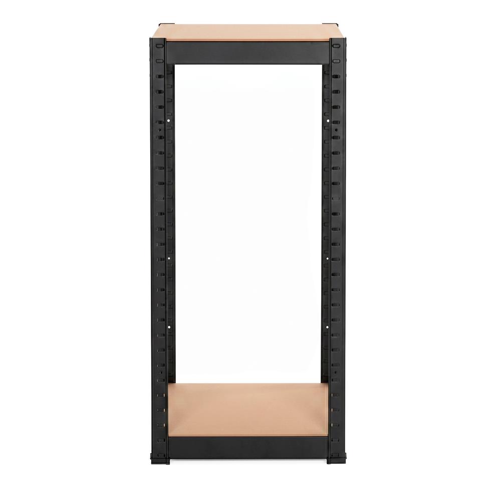 Raft metalic de depozitare cu 4 polite reglabile MDF, capacitate 400 kg, 40x40x180 cm, negru - imagine 6