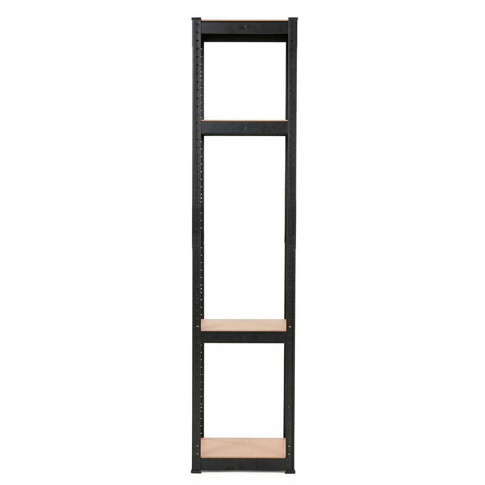 Raft metalic de depozitare cu 4 polite reglabile MDF, capacitate 400 kg, 40x40x180 cm, negru - imagine 7