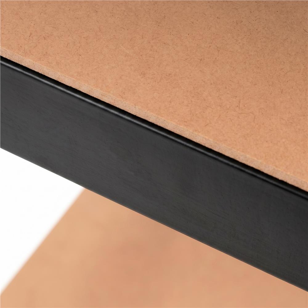 Raft metalic de depozitare cu 4 polite reglabile MDF, capacitate 400 kg, 40x40x180 cm, negru - imagine 9