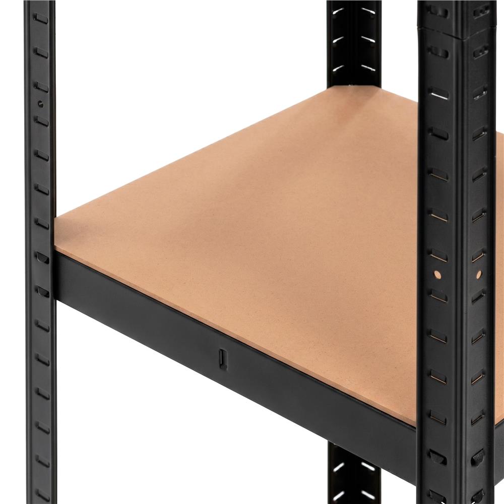 Raft metalic de depozitare cu 4 polite reglabile MDF, capacitate 400 kg, 40x40x180 cm, negru - imagine 10