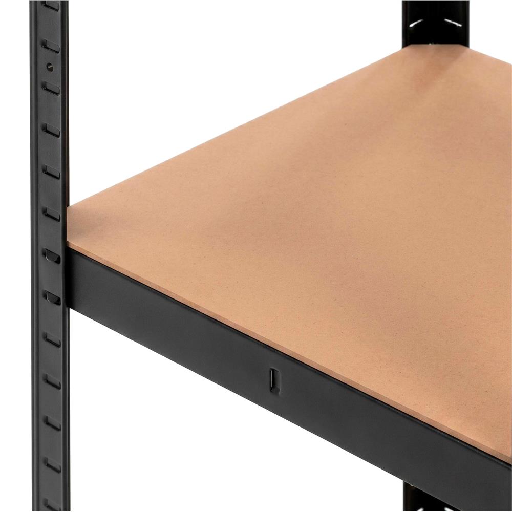 Raft metalic de depozitare cu 4 polite reglabile MDF, capacitate 700 kg, 80x40x174 cm, negru - imagine 11