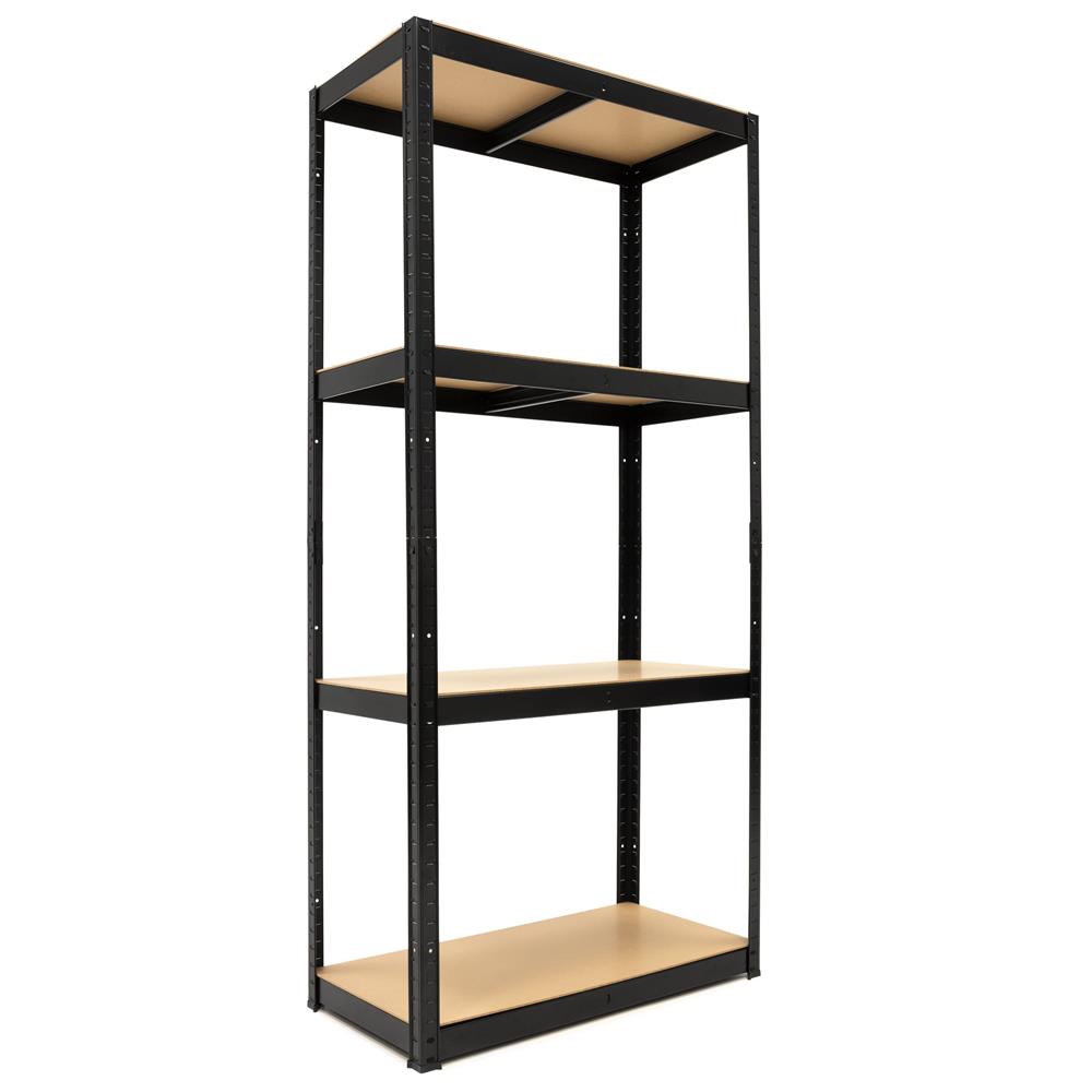 Raft metalic de depozitare cu 4 polite reglabile MDF, capacitate 700 kg, 80x40x174 cm, negru - imagine 16