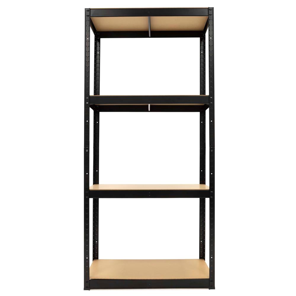 Raft metalic de depozitare cu 4 polite reglabile MDF, capacitate 700 kg, 80x40x174 cm, negru - imagine 6