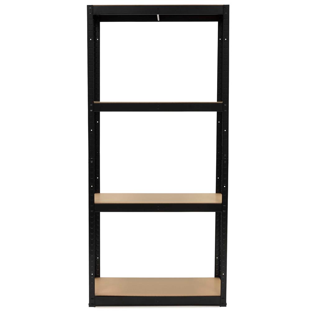 Raft metalic de depozitare cu 4 polite reglabile MDF, capacitate 700 kg, 80x40x174 cm, negru - imagine 7