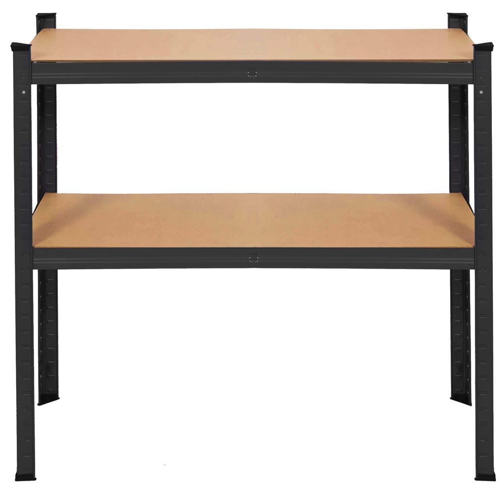 Raft metalic de depozitare cu 4 polite reglabile MDF, capacitate 700 kg, 80x40x174 cm, negru - imagine 8