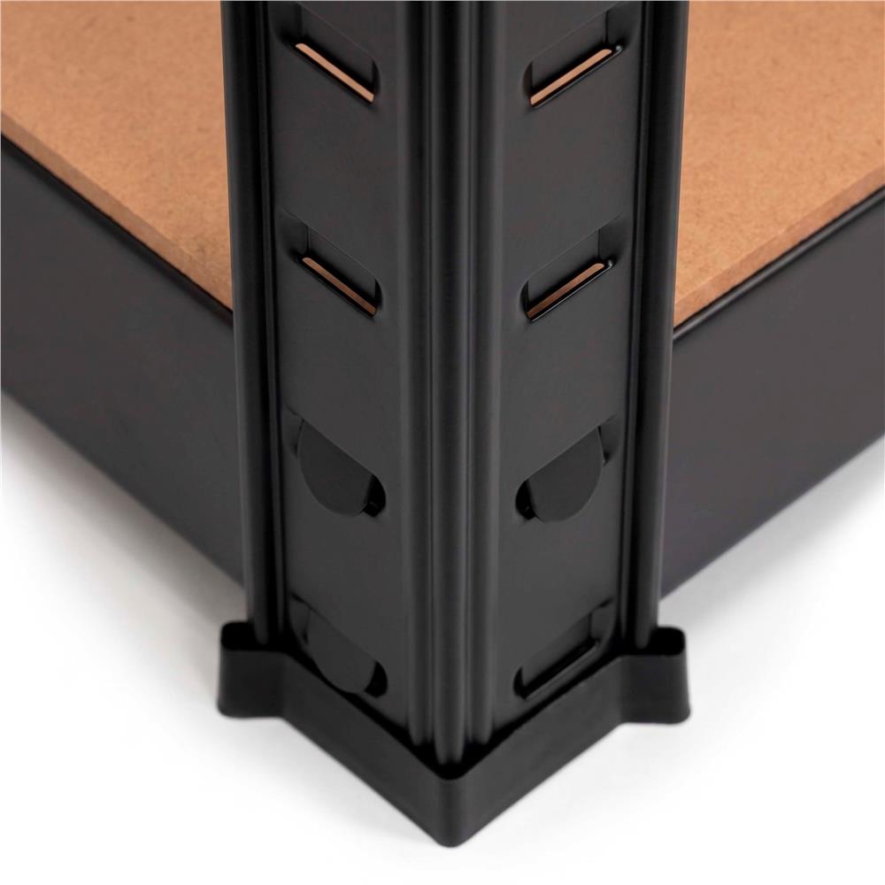 Raft metalic de depozitare cu 4 polite reglabile MDF, capacitate 700 kg, 80x40x174 cm, negru - imagine 10