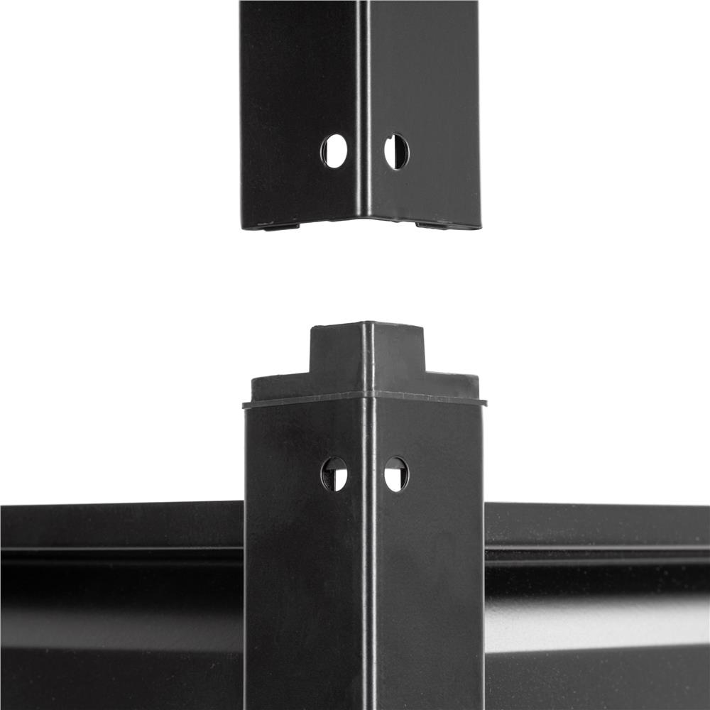 Raft metalic de depozitare cu 5 polite reglabile MDF, capacitate 750 kg, 120x40x200 cm, negru - imagine 11