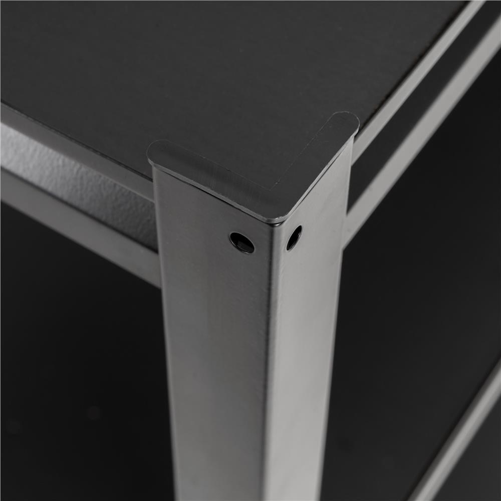 Raft metalic de depozitare cu 5 polite reglabile MDF, capacitate 750 kg, 120x40x200 cm, negru - imagine 14