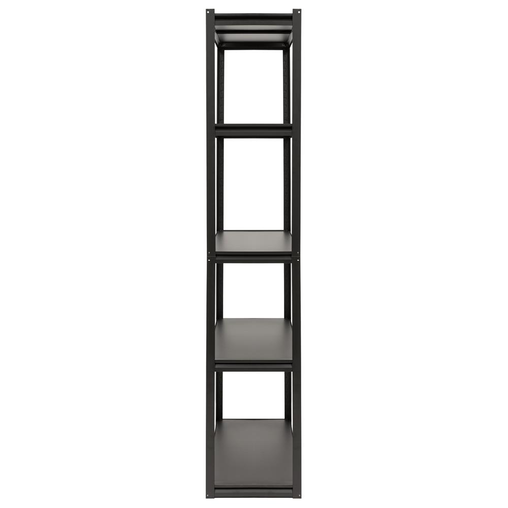 Raft metalic de depozitare cu 5 polite reglabile MDF, capacitate 750 kg, 120x40x200 cm, negru - imagine 19