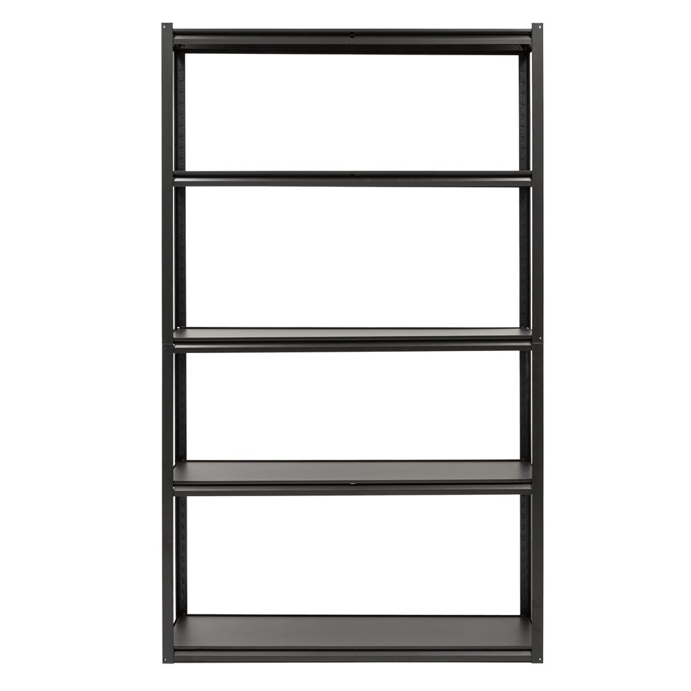 Raft metalic de depozitare cu 5 polite reglabile MDF, capacitate 750 kg, 120x40x200 cm, negru - imagine 10