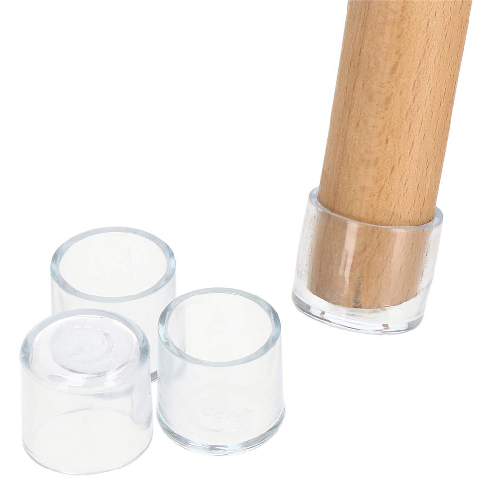 Set 16 protectii pentru picioare de mobilier, silicon PVC, Ø18 mm, transparent - imagine 16