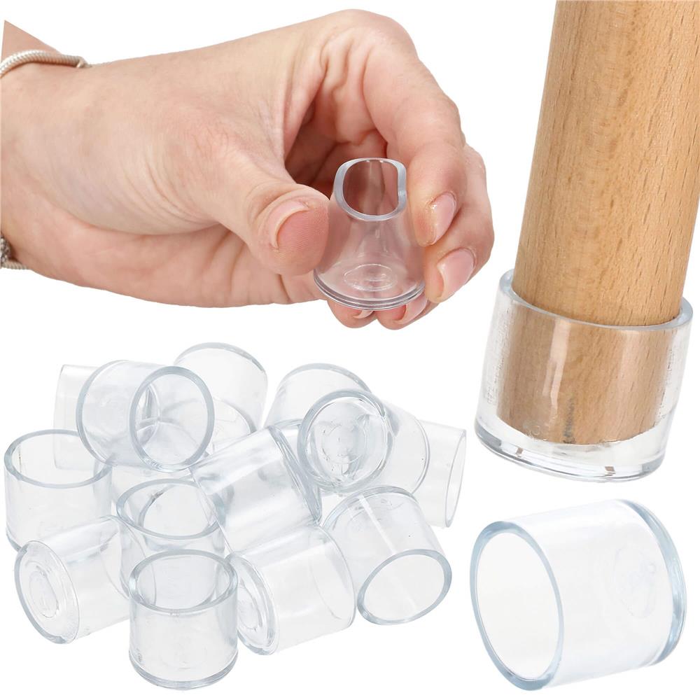 Set 16 protectii pentru picioare de mobilier, silicon PVC, Ø18 mm, transparent - imagine 21