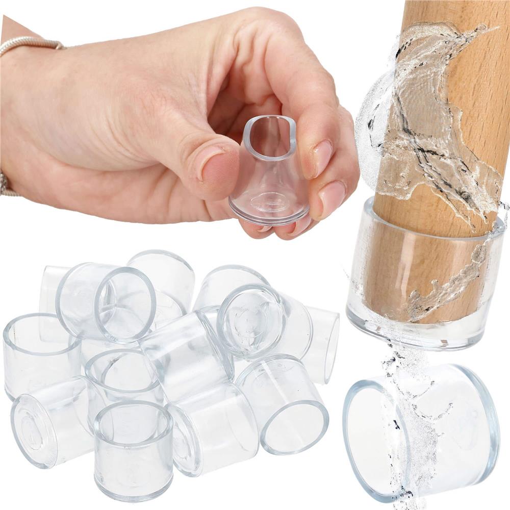 Set 16 protectii pentru picioare de mobilier, silicon PVC, Ø18 mm, transparent - imagine 23