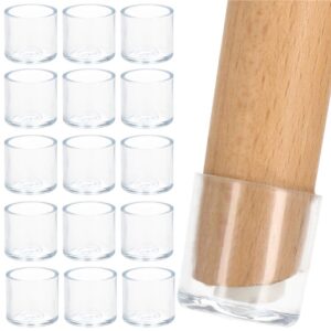 Set 16 protectii pentru picioare de mobilier, silicon PVC, Ø18 mm, transparent