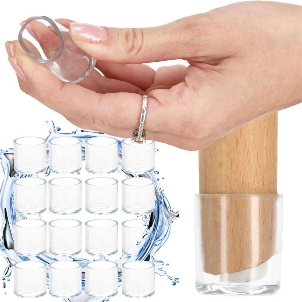 Set 16 protectii pentru picioare de mobilier, silicon PVC, Ø18 mm, transparent - imagine 30