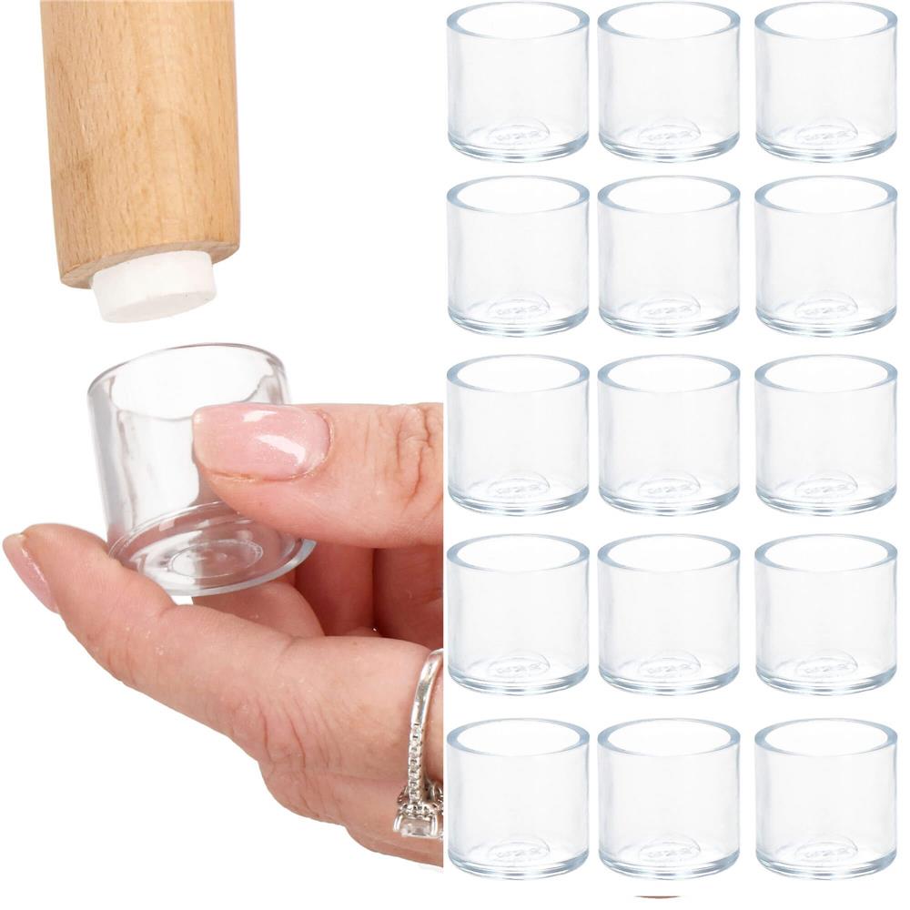 Set 16 protectii pentru picioare de mobilier, silicon PVC, Ø18 mm, transparent - imagine 28