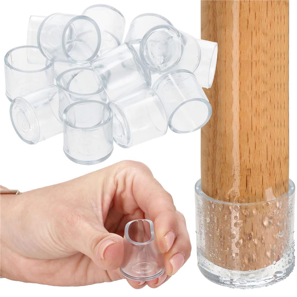 Set 16 protectii pentru picioare de mobilier, silicon PVC, Ø18 mm, transparent - imagine 27