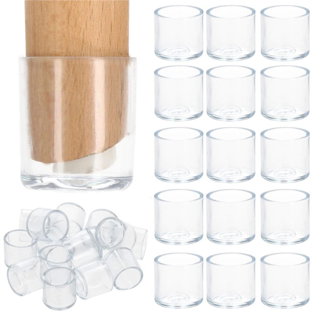 Set 16 protectii pentru picioare de mobilier, silicon PVC, Ø18 mm, transparent - imagine 25