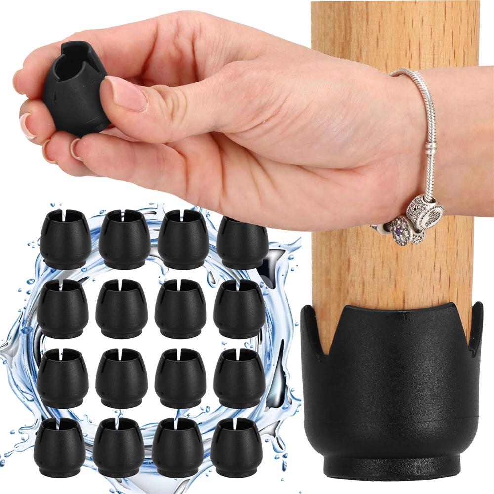Set 16 protectii pentru picioare de mobilier cu baza din fetru, Ø14-16 mm, negru - imagine 10