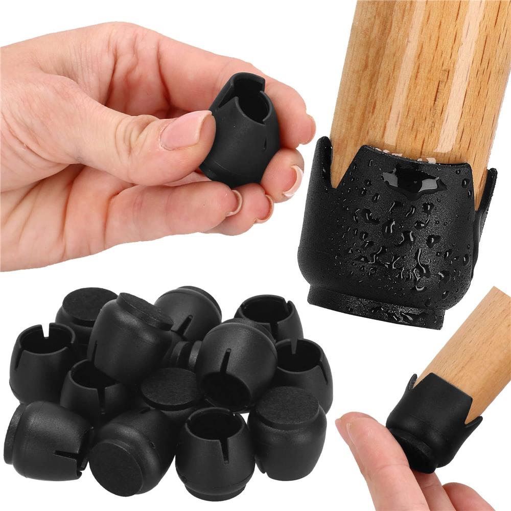 Set 16 protectii pentru picioare de mobilier cu baza din fetru, Ø14-16 mm, negru - imagine 11
