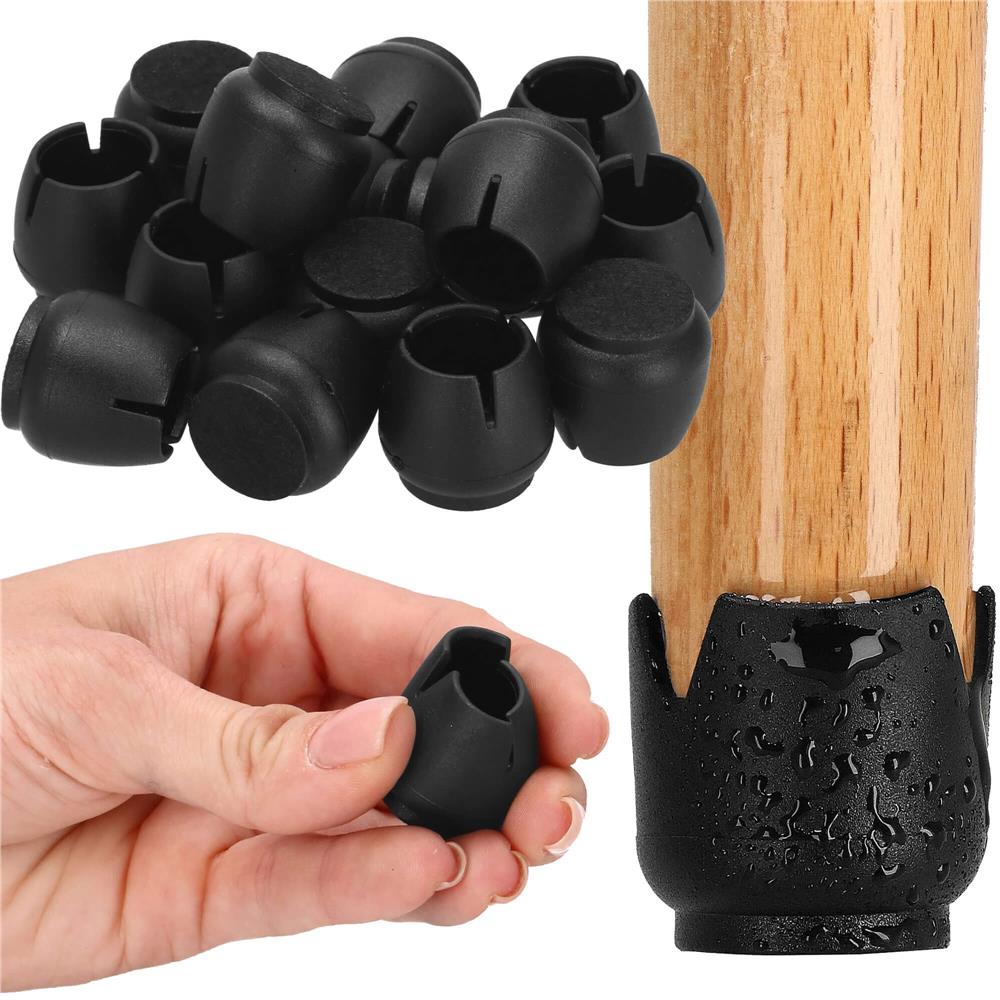 Set 16 protectii pentru picioare de mobilier cu baza din fetru, Ø14-16 mm, negru - imagine 12