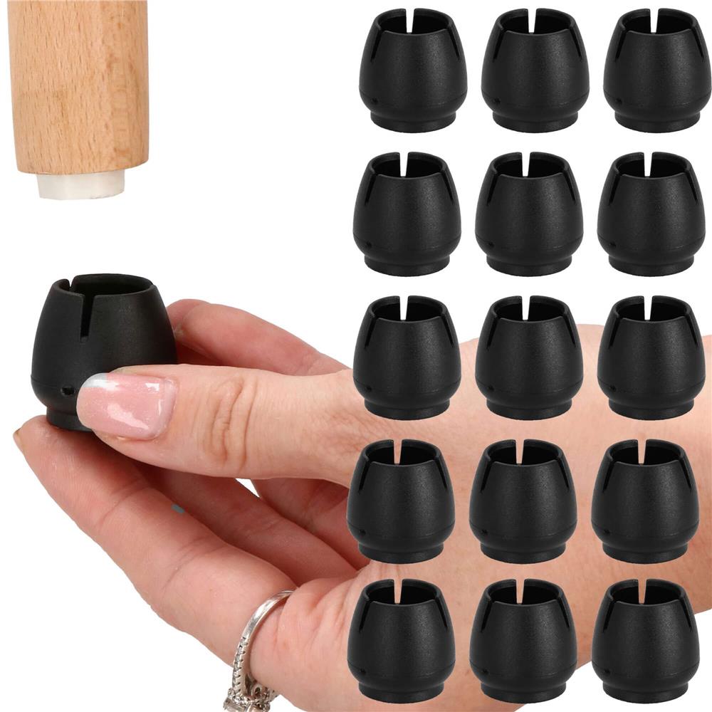 Set 16 protectii pentru picioare de mobilier cu baza din fetru, Ø14-16 mm, negru - imagine 7