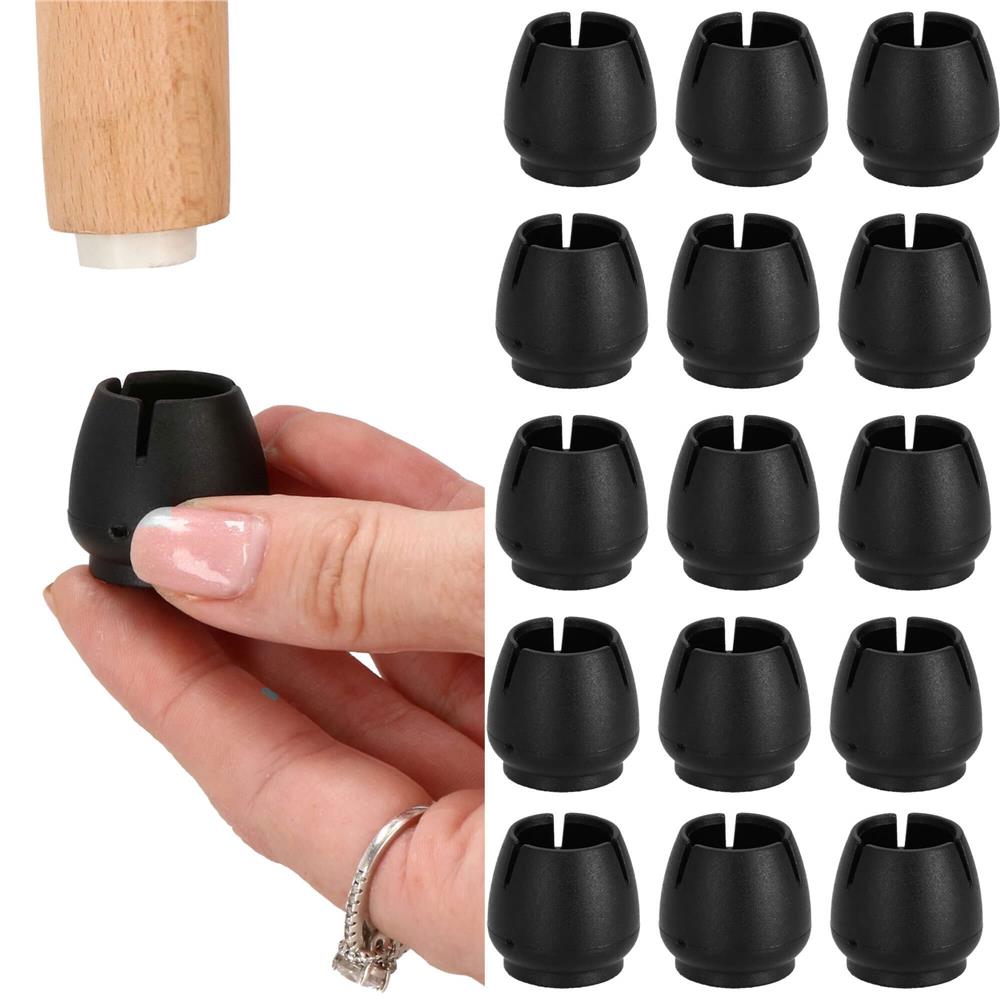 Set 16 protectii pentru picioare de mobilier cu baza din fetru, Ø14-16 mm, negru - imagine 8