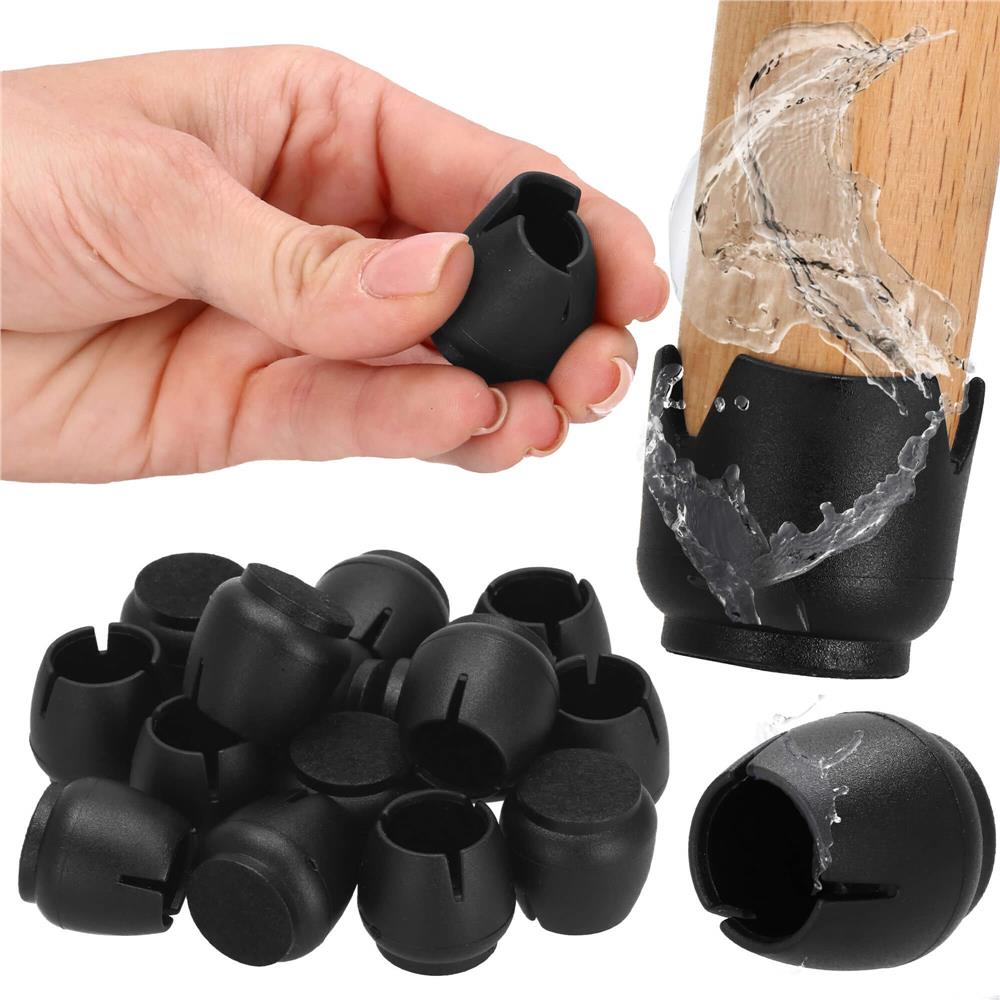 Set 16 protectii pentru picioare de mobilier cu baza din fetru, Ø17-21 mm, negru - imagine 4