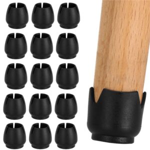 Set 16 protectii pentru picioare de mobilier cu baza din fetru, Ø17-21 mm, negru