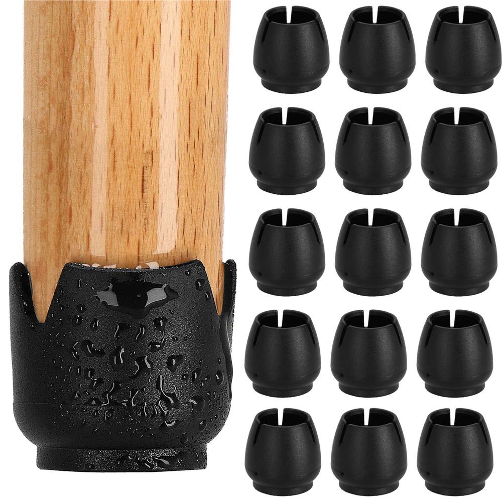 Set 16 protectii pentru picioare de mobilier cu baza din fetru, Ø17-21 mm, negru - imagine 6
