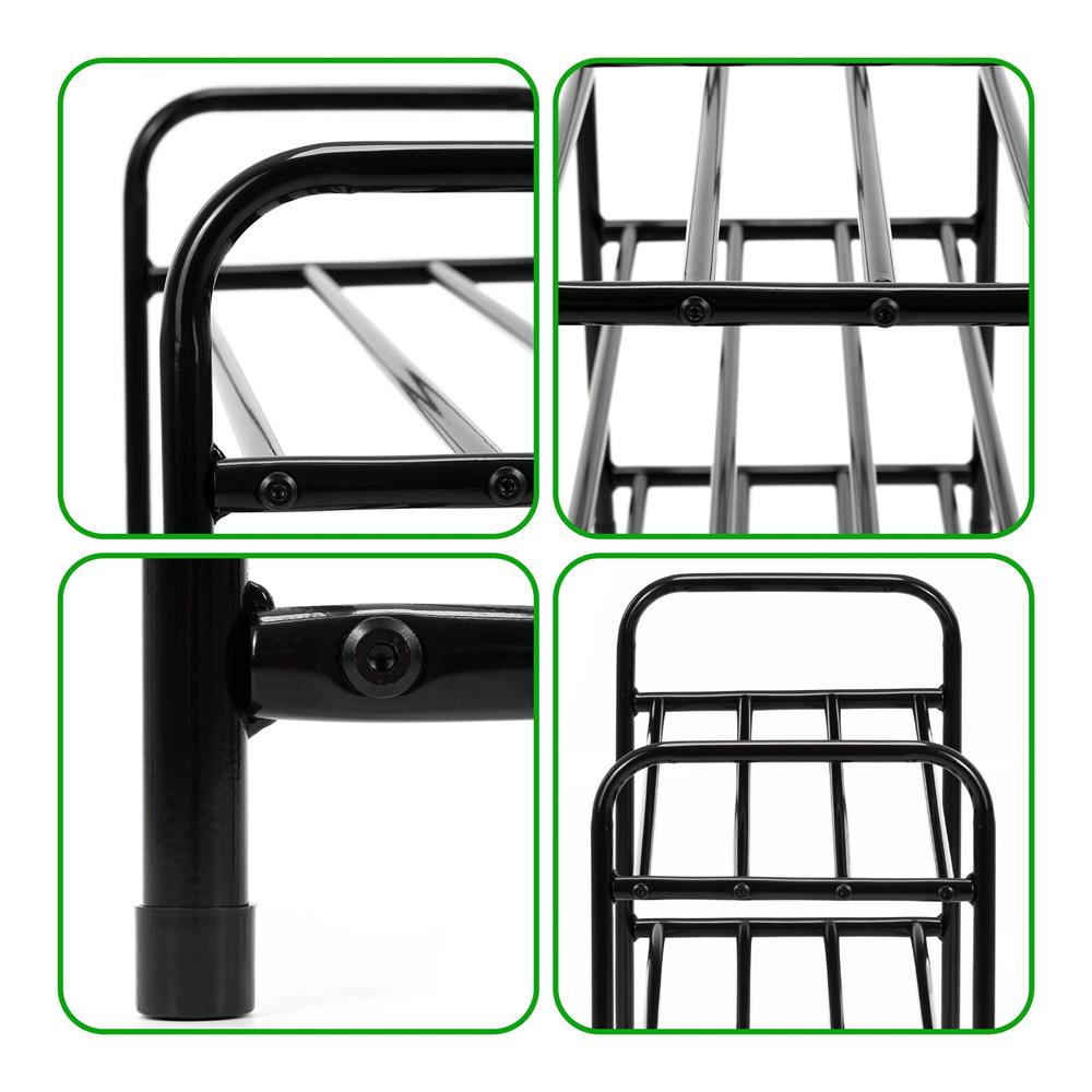 Raft metalic pentru pantofi cu 3 niveluri, capacitate 15 kg, 66x28x53 cm, negru - imagine 6